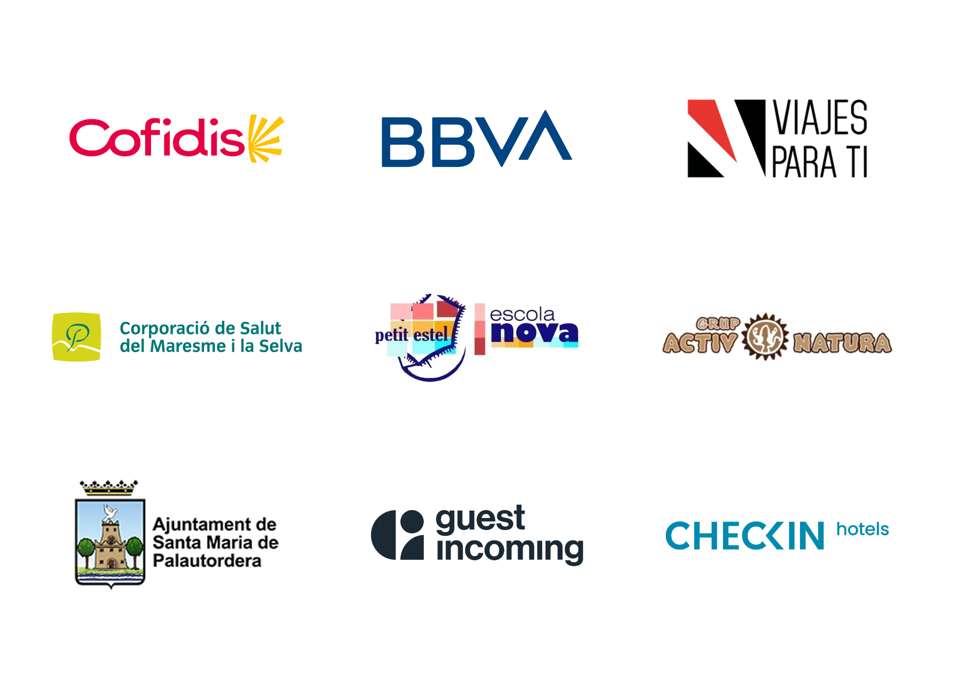 Logotipos de clientes y colaboradores de Exitus Events